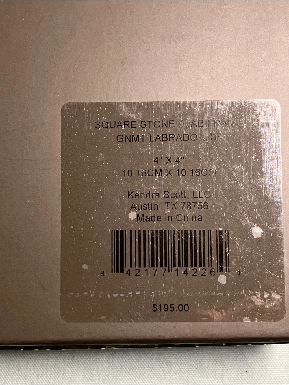RARE Kendra Scott square stone labradorite picture frame 4x4” gunmetal